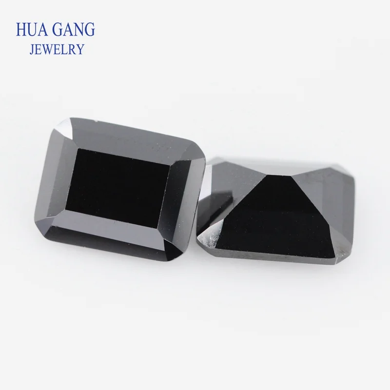 Black Natural Spinel Loose Gemstone Octangle Shape Parallel Cut Size 4x6mm~10x14mm For DIY Jewelry