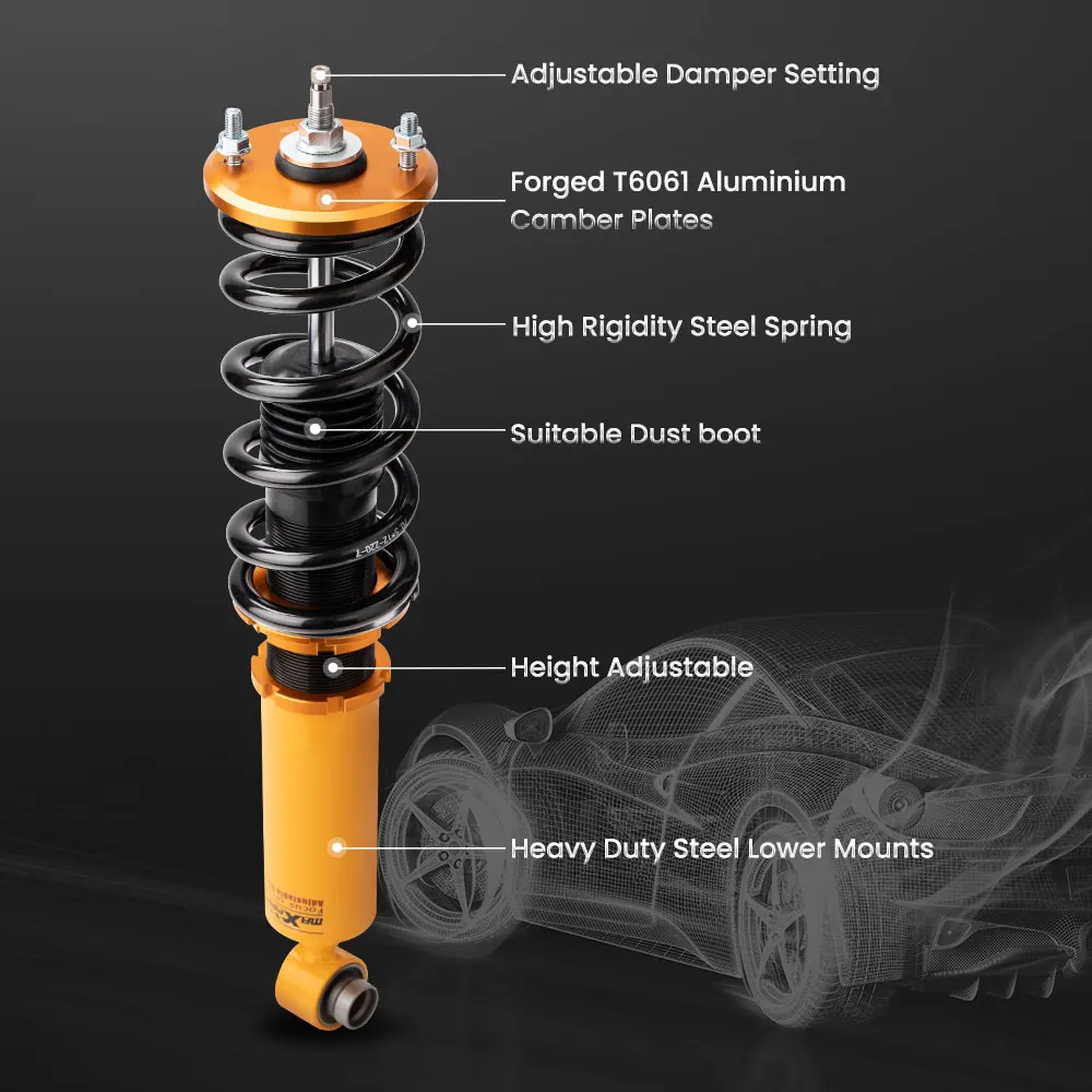 24 Steps Adjustable Damper Coilovers Shock Absorbers For Nissan S13 Silvia 180SX 240SX 240SX 1989-1994