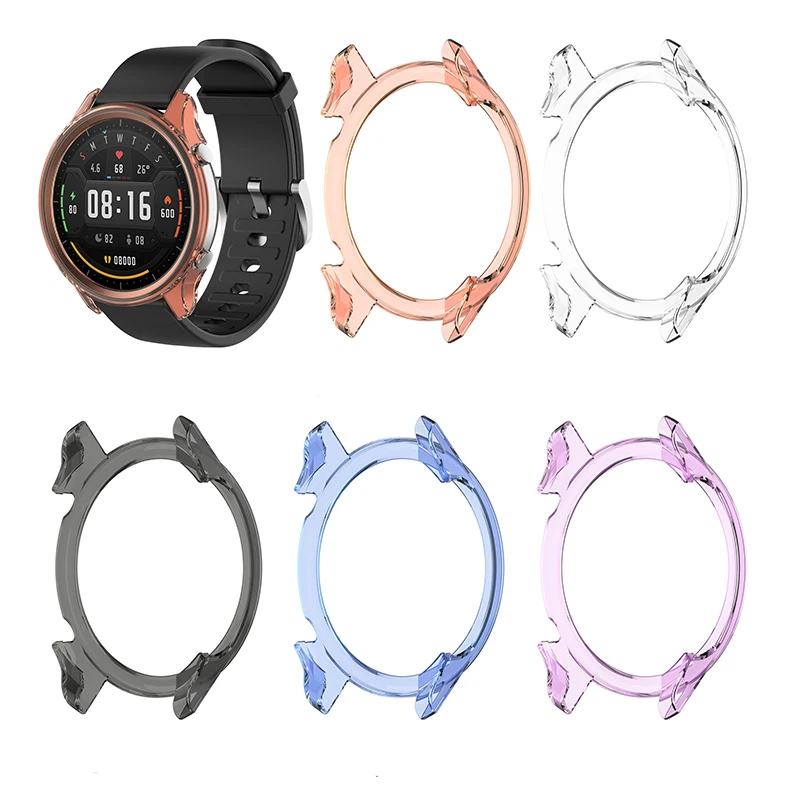 For Xiaomi Watch Color Smartwatch Transparent TPU Case Scratch Resistant Protective Cover Shell Bumper Frame Accessories