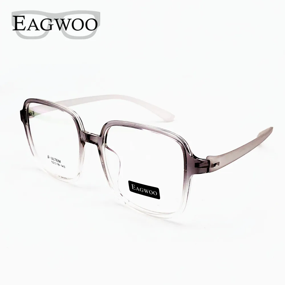 

EAGWOO TR Vintage Big Size Eyeglasses Oversized Prescription Frame Vintage Fashion Spectacle Square Extra Big Face Suitable