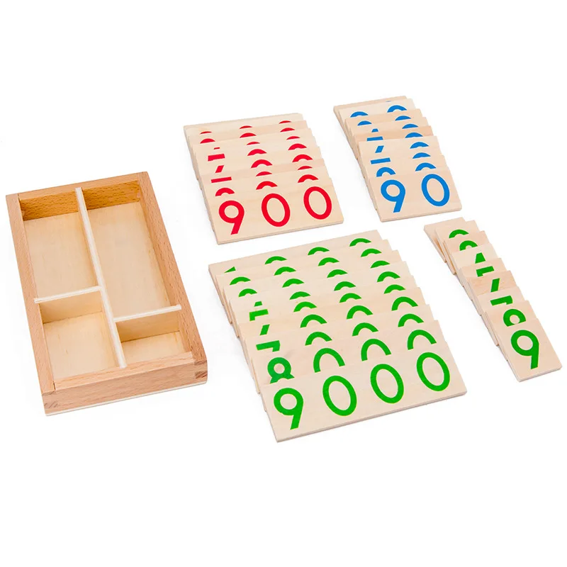 Wooden Numbers Card 1-9000 Montessori Learning Card Math Teaching Aids Preschool Children Early Education For Baby