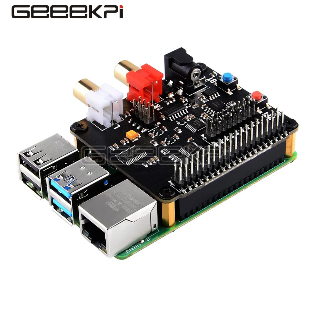 GeeekPi X930 Bluetooth 5.0 HiFi DAC HAT Supports Safe Reboot, Safe Shutdown&Full Poweroff from Software For Raspberry Pi 4B/3B+