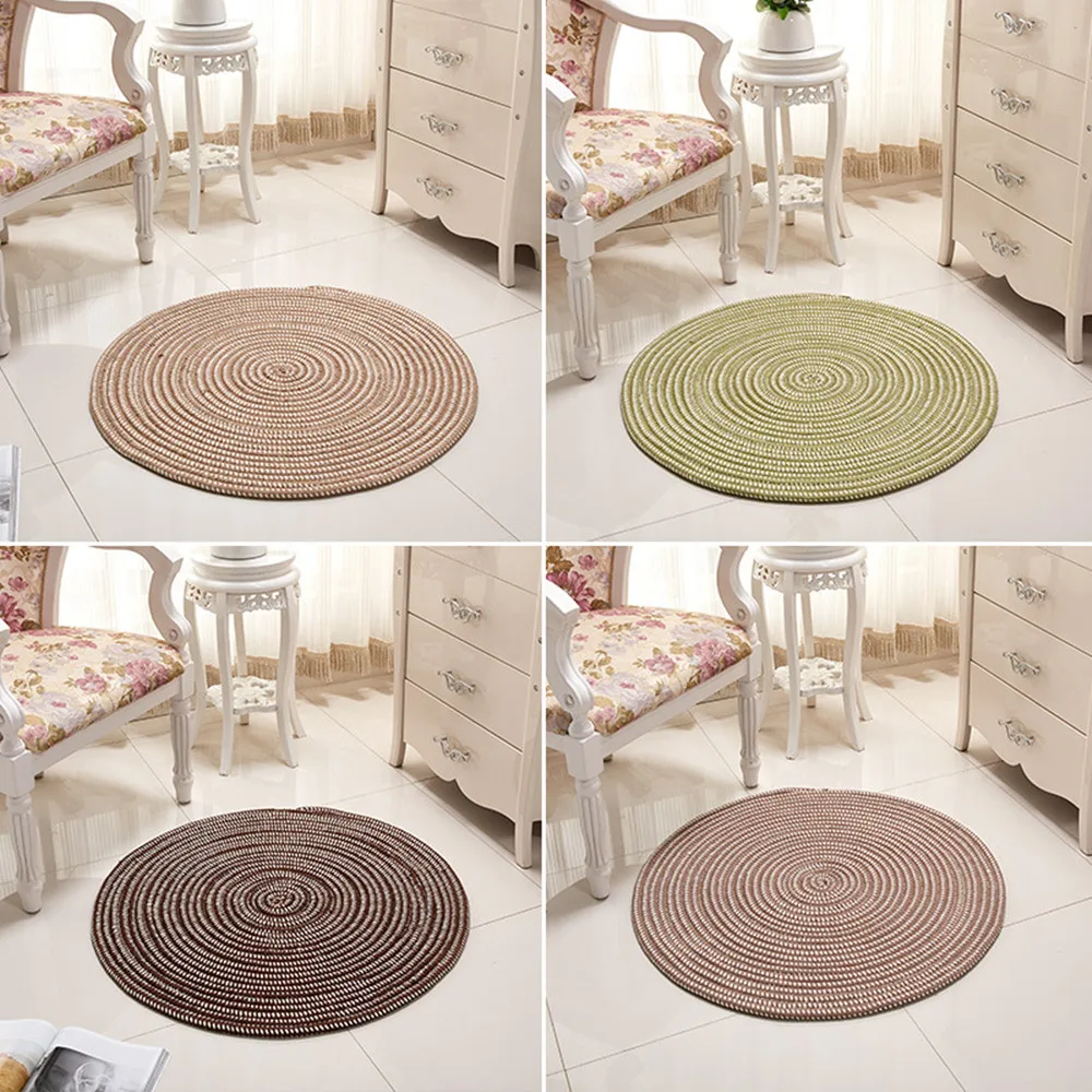 

Woven Round Carpets for living room bedroom Decor Rugs Computer Chair Floor Mat Child Room Play Tent Area Rug Home tatami Carpet