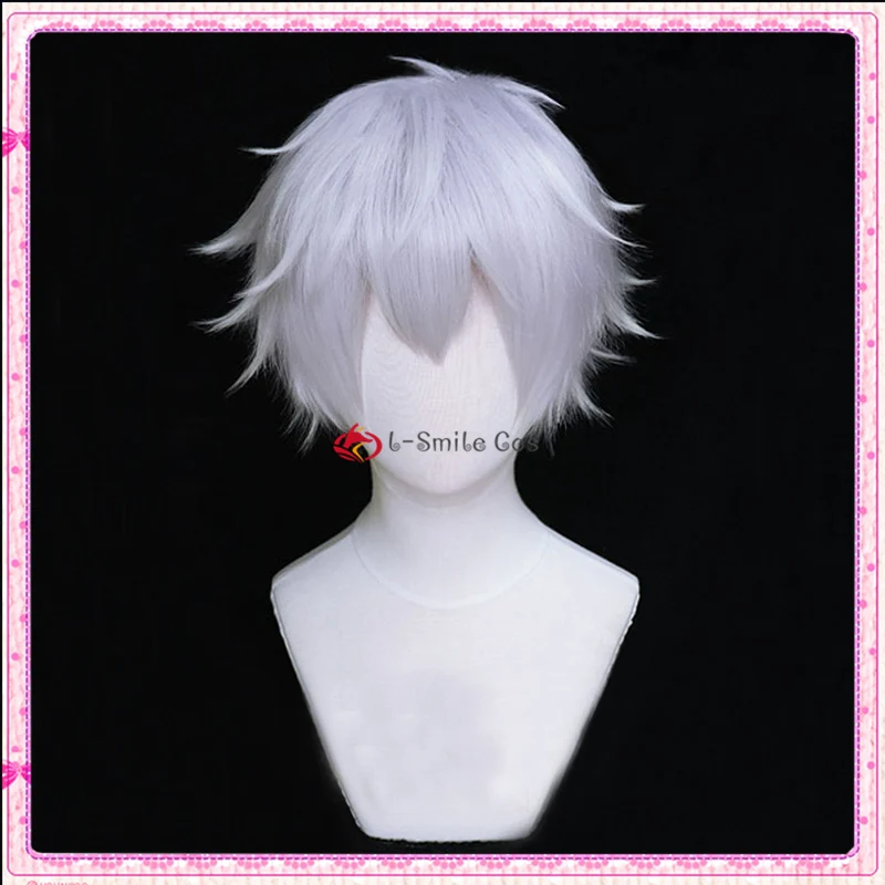 Gojo Satoru Cosplay Wig Anime Gojo Short Silver Purple Heat Resistant Hair Party Wigs With Eye Patch Glasses