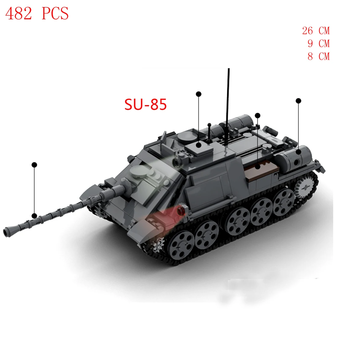 hot military WW2 Soviet Army technical SU-85 SU-122 SU-152 tank vehicles war equipment Building Blocks weapons bricks toys gift