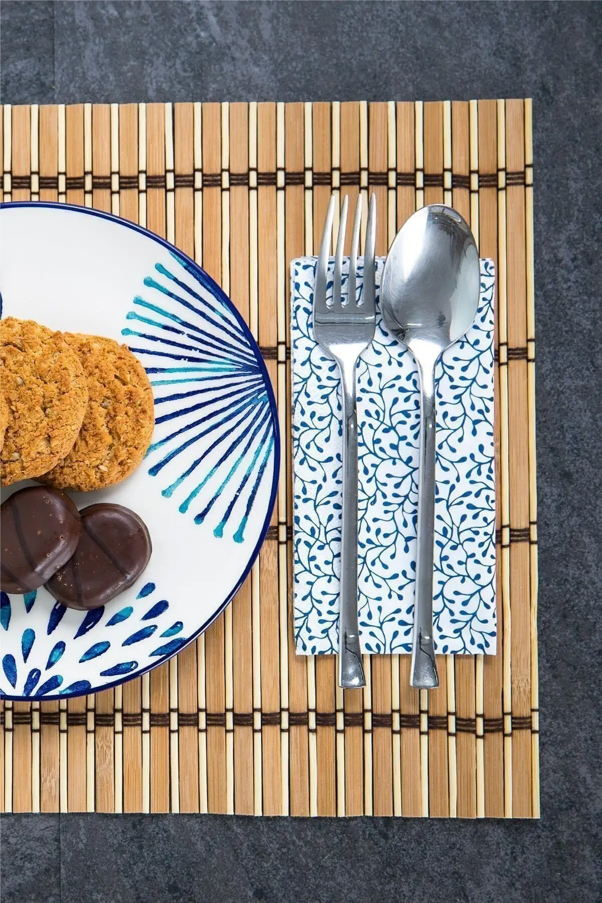 대나무 럭스 장식 러너 서비스 30x40 Cm, 세련된 모던 6 개