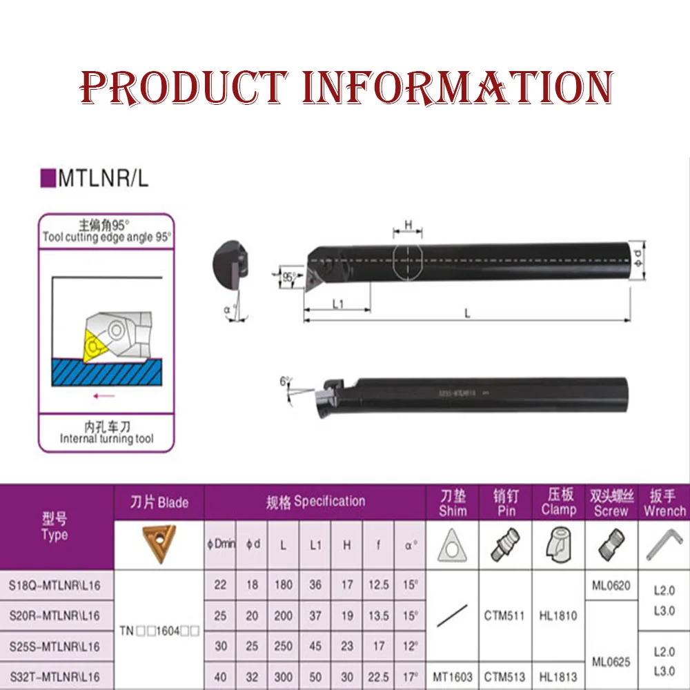 S16Q S20R S25S S18Q MTLNR MTLNL CNC 터닝 보링 바 arvor 선반 공구 홀더 TNMG 카바이드 인서트 용 액세서리