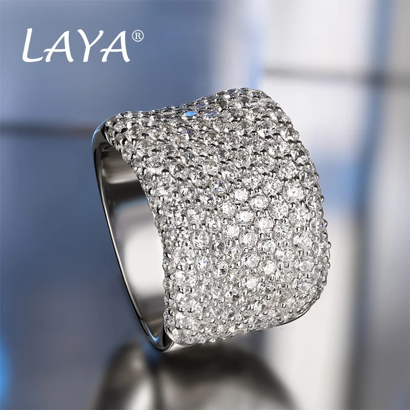 LAYA 925 Sterling Silver NEW Fashion High Quality Zircon Vintage Trendy Ring Gift Luxury Classic Jewelry For Women\'s Wedding