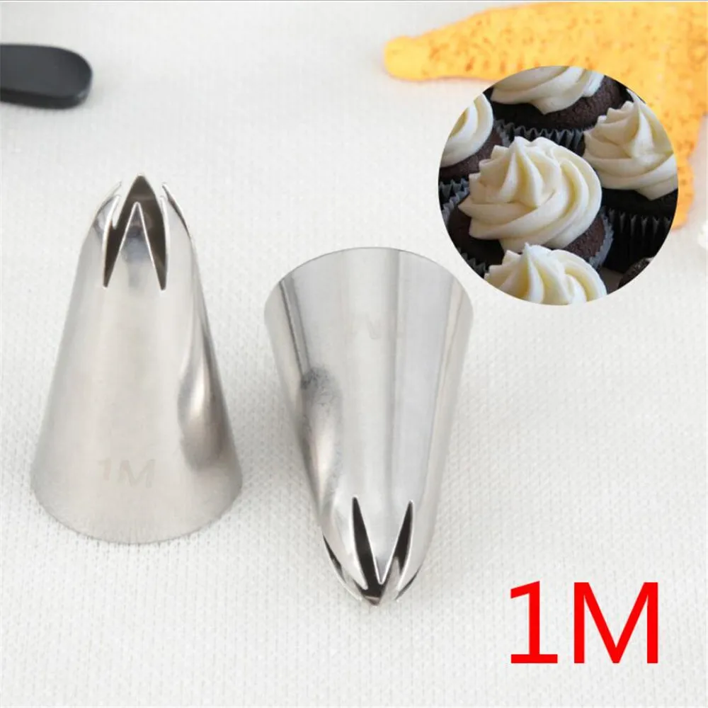 #1M Piping Nozzle Decor Tip Cream Flower Rose Icing Nozzles Tips Fondant Baking Tool Cake Cupcake Decor Stainless Steel