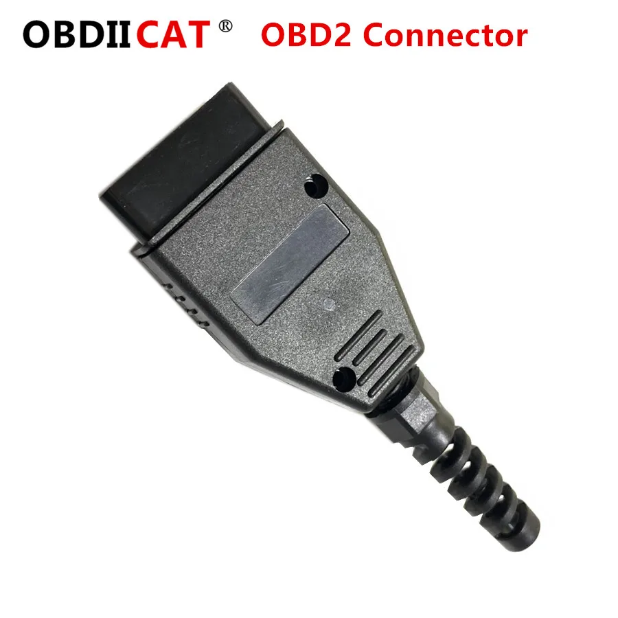 100pcs/lot OBDIICAT Car Diagnostic Extension OBD Male Plug 16Pin OBD2 Connector OBD 2 16 Pin OBD II Adaptor OBDII Connector