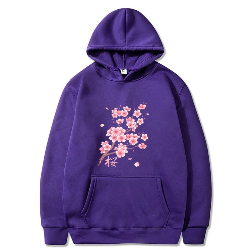 Hoodies Long Sleeve Sakura Kawaii Keep Warm Swearshirt Teenagers Plus Size for Women Man Fall Winter