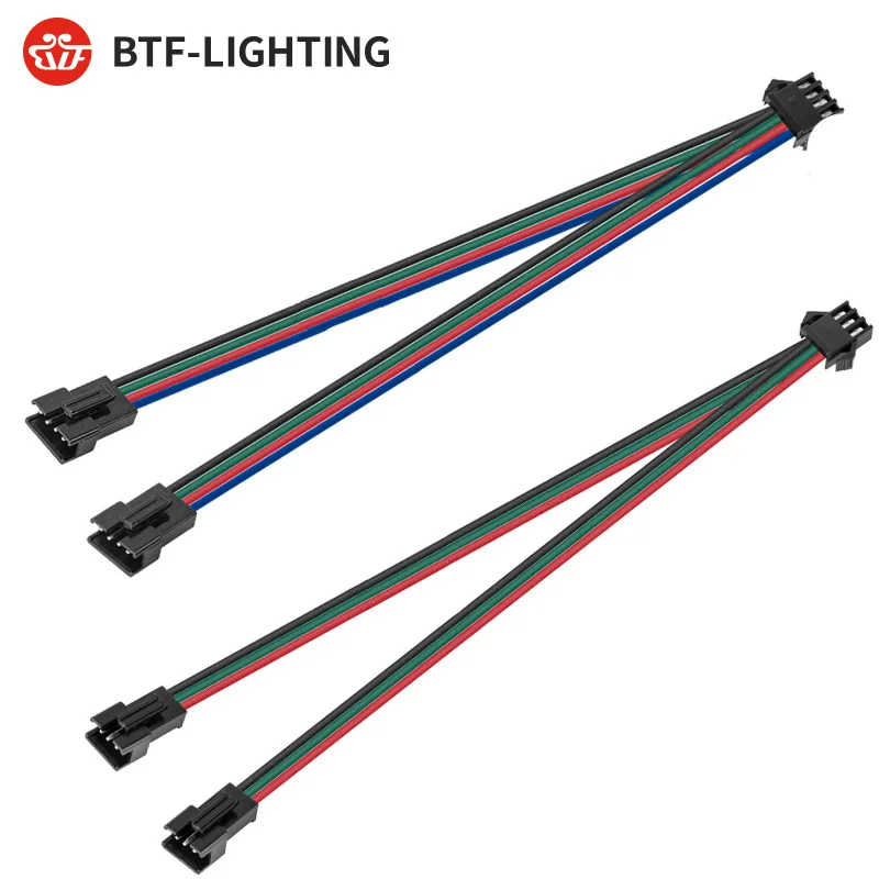 40cm 3pin 4pin SM JST Connector 1 To 2 Male and Female for WS2812B WS2811 SK6812 WS2815 WS2813 WS2801 SK9822 LED Strip Lights