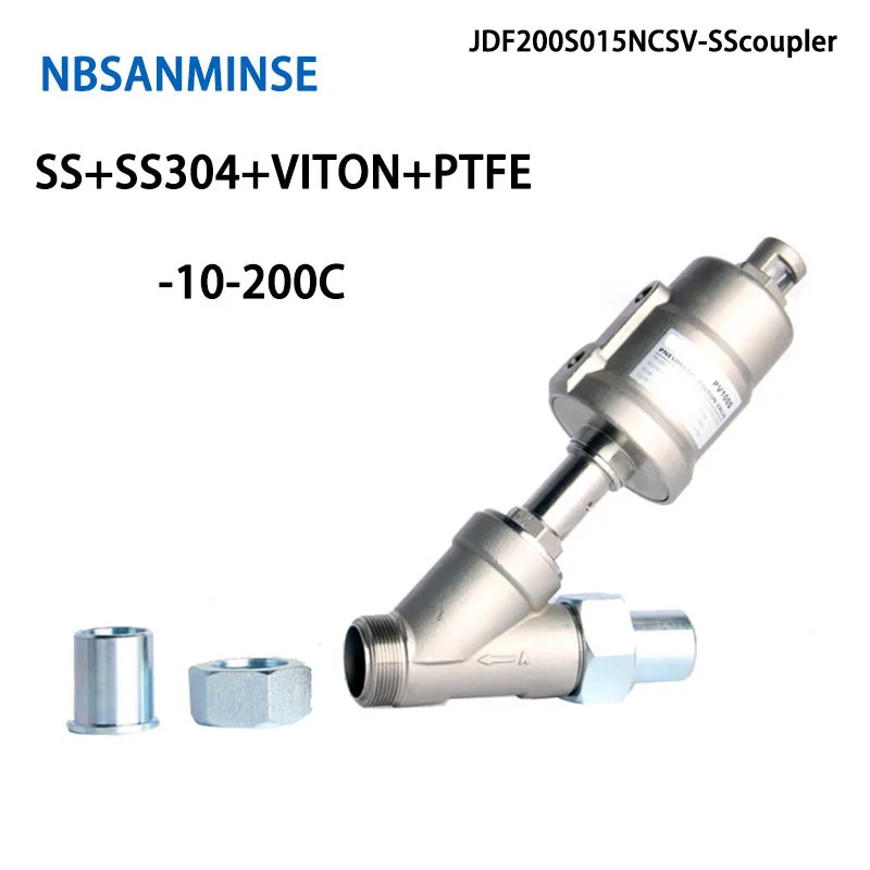 JDF200S015NCSV  stainless steel Valve male thread welded connect angle seat valve sleeve joint type