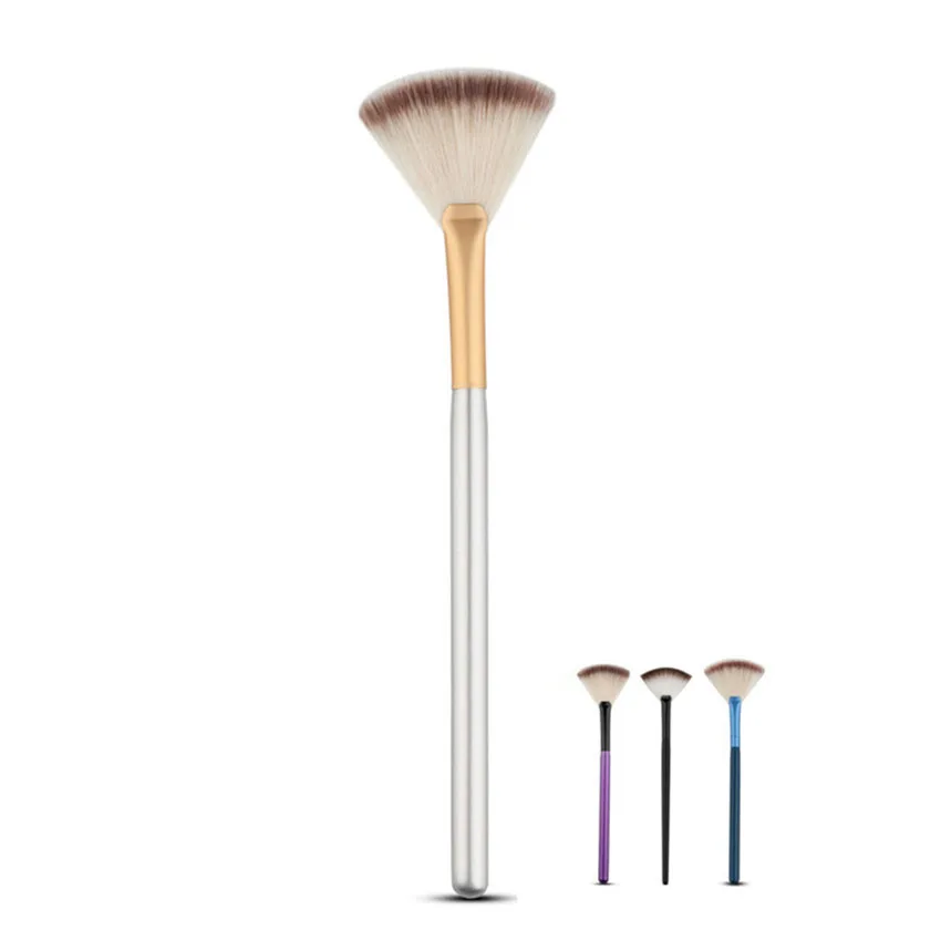 1pc Fan Shaped Highlight Brush Contour Brush Makeup Brush Face Loose Powder Brush Cosmetic Beauty Tools