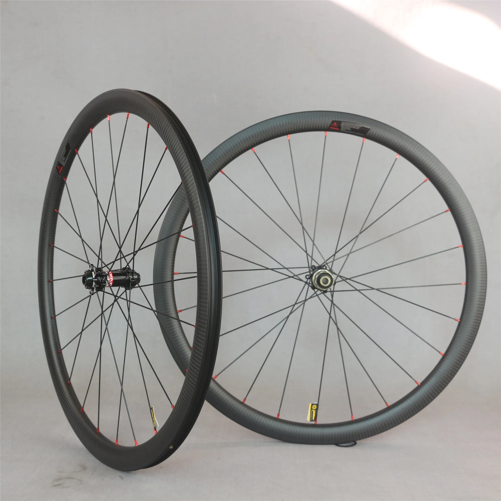 

UCI Disc Road wheel set 24-28H 25X50mm carbon clincher 3k stwill rim with D411/D412 hub red external nipple DT-50c