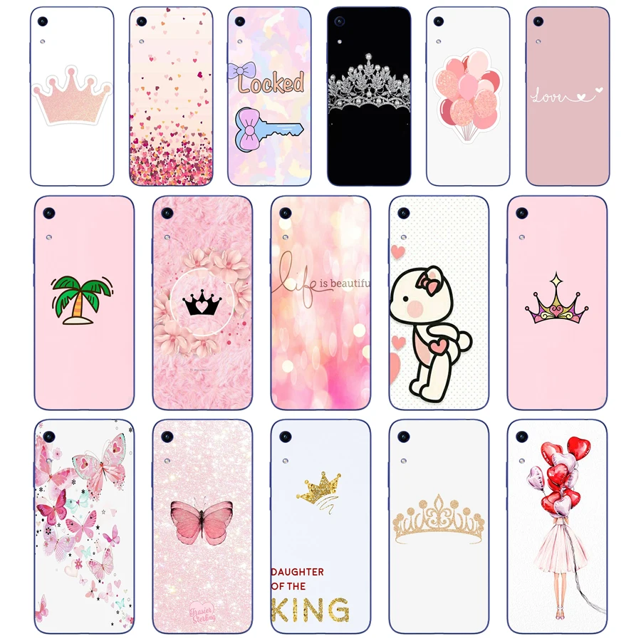 346FG pink Crown Princess Luxury design Soft Silicone Tpu Cover Case for Huawei Honor 8A 9A 8S 9S Pime 10i 20i Case