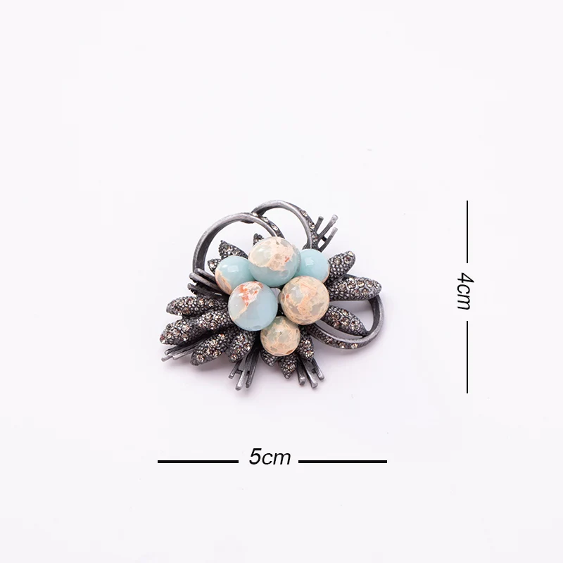 TANGTANG Rhinestone Flower Brooch Pin For Women Nature Stone Pendant Brooch Vintage Retro Jewelry Pins Hot Sale Elegant Bijoux