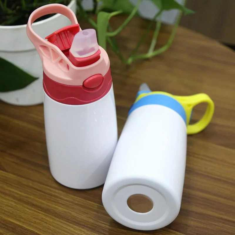 12oz DIY Sublimation Kids Sippy Cups Skinny Tumbler Bottle Stainless Steel Double Wall Vacuum Insulated Mugs For Gift