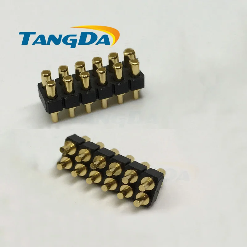 pogo pin connector 12PIN 12P height: 5.5 / 6.5 / 8 mm+ 2 mm pitch:2.5mm 2.5 2.50 POGO PIN connector plug welding male DIP TANGDA