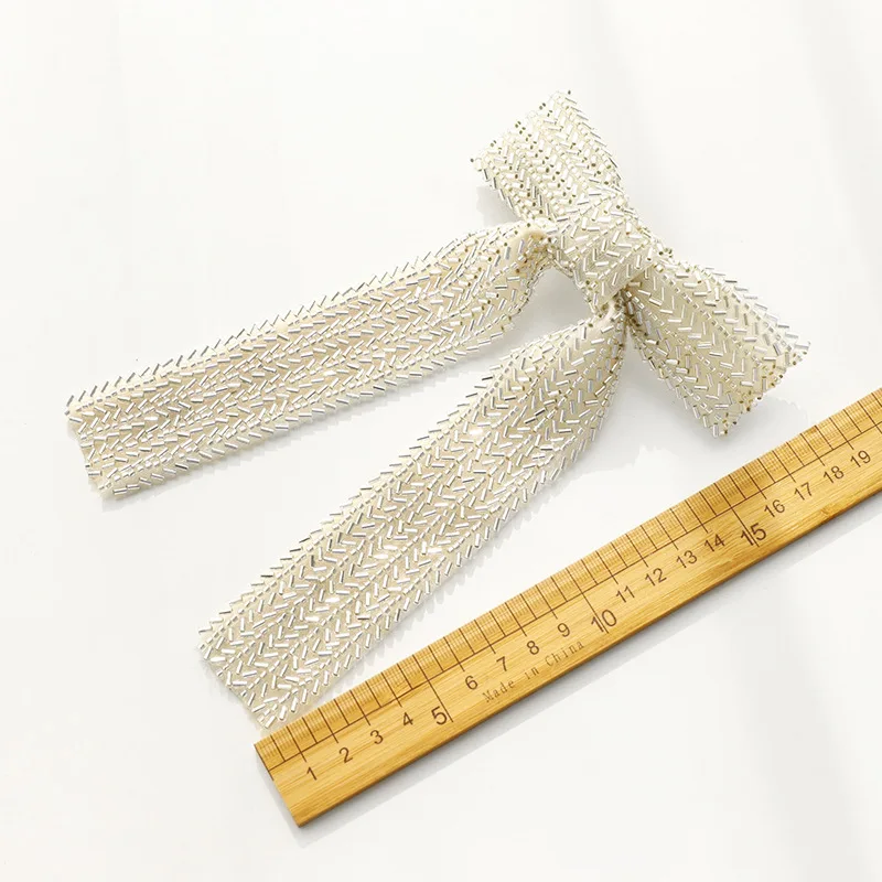 New Beads Hair Bow Clips Solid European Trendy Headdress Pearls Weaving Snap Hair Clips Ponytail Hair Ornament Barrettes