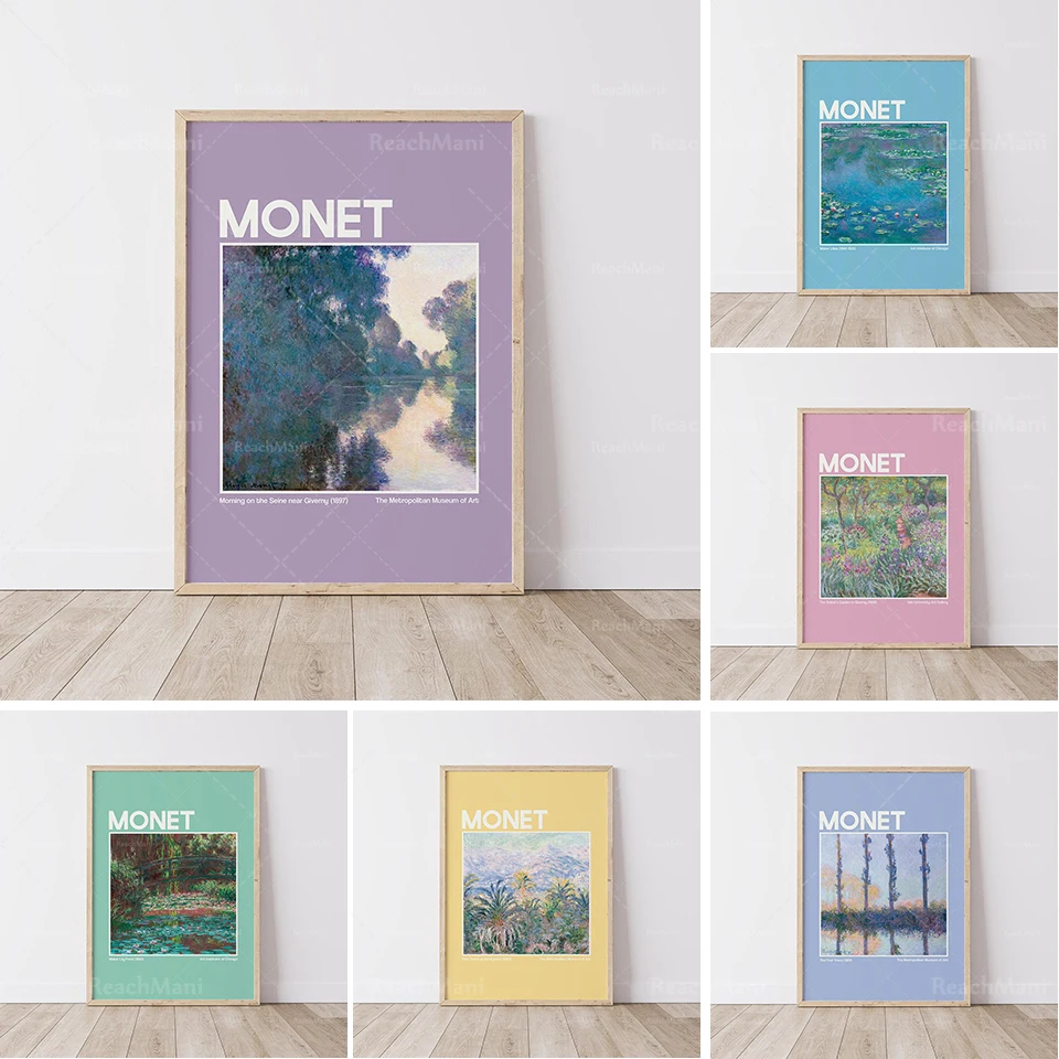 Monet exhibition poster Claude Monet (Claude Monet) vintage French print art