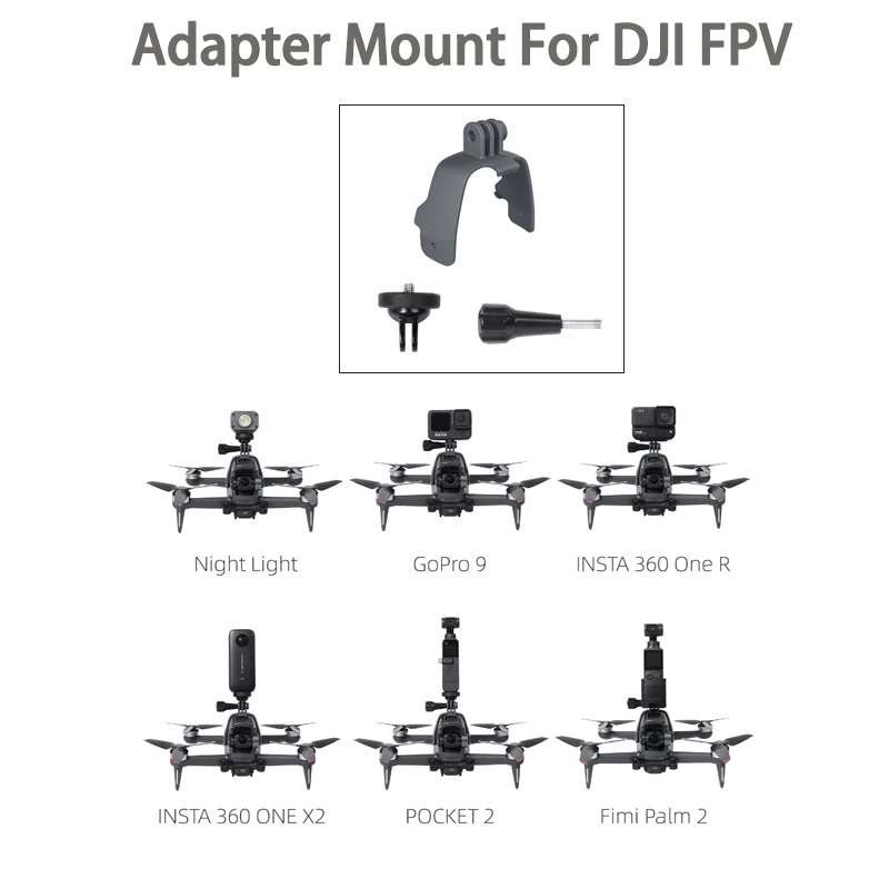 Camera Top Extended Bracket For DJI FPV Combo Drone Accessories Mount Holder For Gopro Sport Action Adapter Clamp Stand