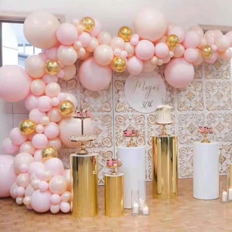 

3pcs)new design round gold metal wedding entrance gate pillar for wedding party aisle decoration senyu1665