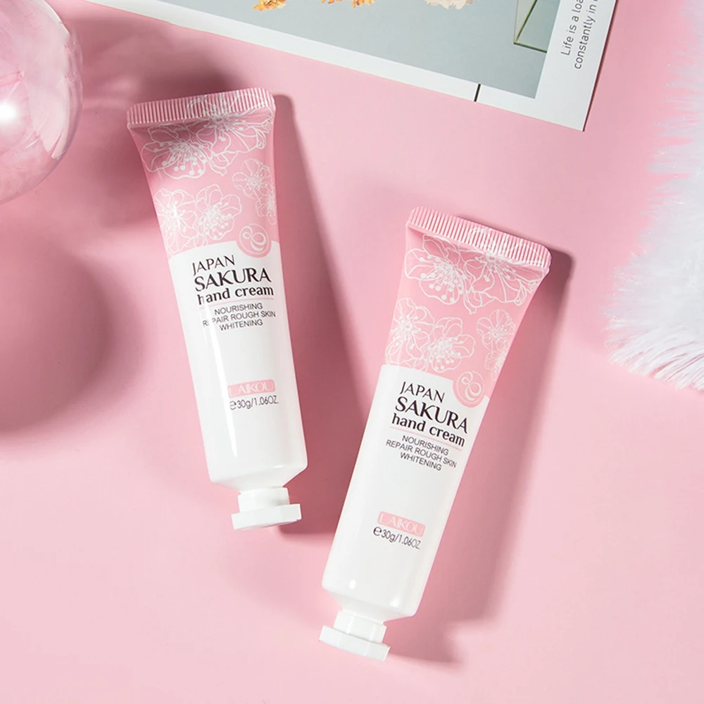 30g Cherry Blossom Hand Cream Moisturizing Anti Drying Anti Crack Smooth Improve Dullness Reduce Fine Lines Hand Care Cream