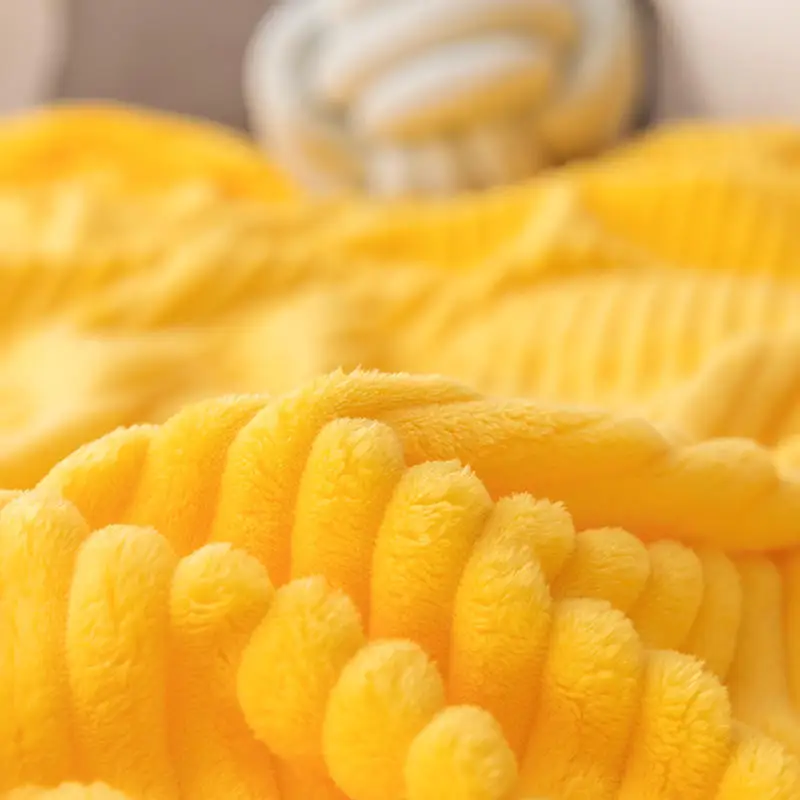 Bonenjoy Yellow Summer Blankets on the Bed Coral Fleece Blanket for Sofa Queen King Single Size couverture de lit Soft Plaids