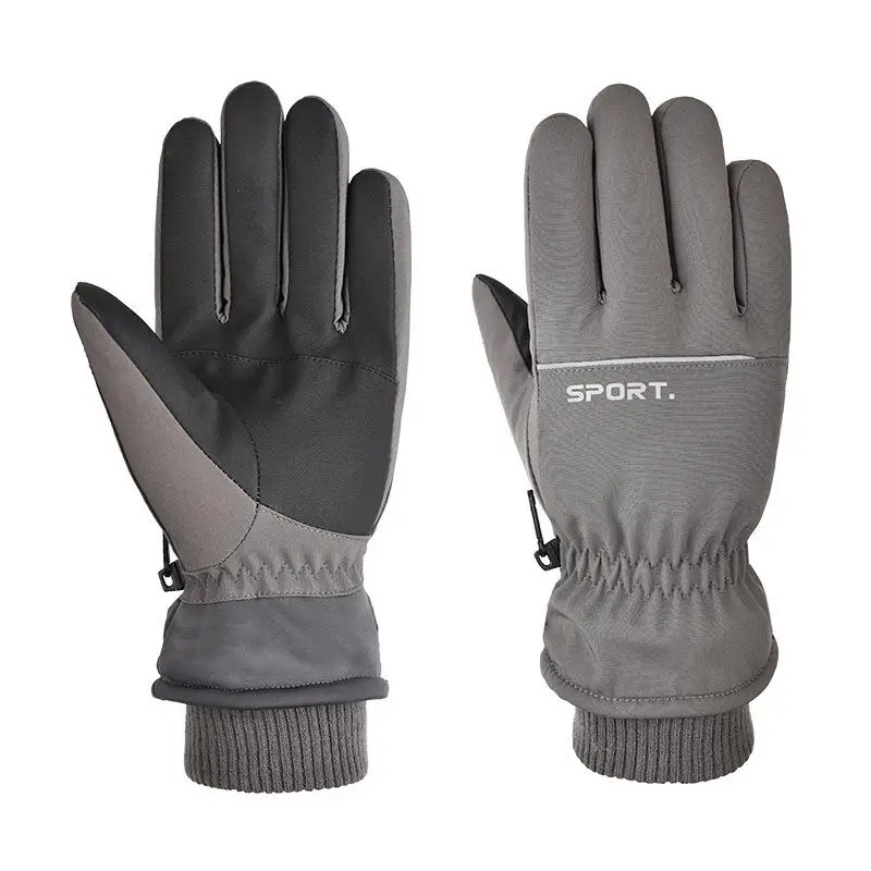 Outdoor ski gloves men and women autumn and winter warm and cold and windproof can touch screen riding sports cotton gloves