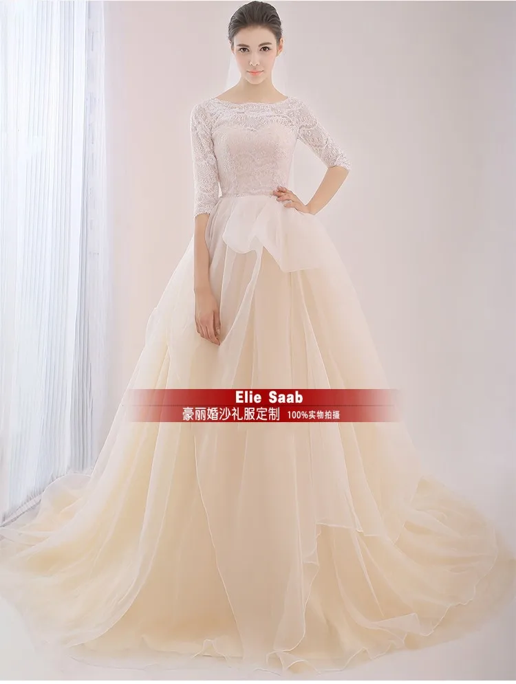 Casamento romantique vestido de noiva renda 2016 nouvelle à la mode sexy dentelle organza bal robe de mariée robe de mariée livraison gratuite