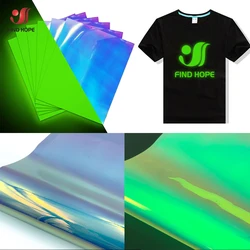 Green Luminous Heat Transfer Vinyl Roll Glow in Dark HTV Printing Clothing Vinyl for T-Shirts Cut Film DIY 30*25cm/50cm