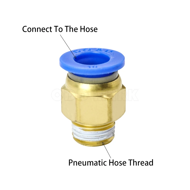 BSPT 1/8'' 1/4'' 3/8'' 1/2'' Male-4 6 8 10 12mm   Pneumatic Connectors Male Straight One-Touch Fittings, PC6-01