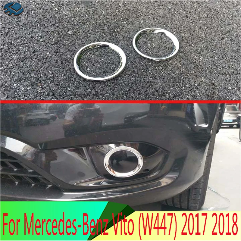 

For Mercedes-Benz Vito (W447) 2017 2018 2019 2020 2021 Car Accessories ABS Chrome Front Fog Light Lamp Cover Trim