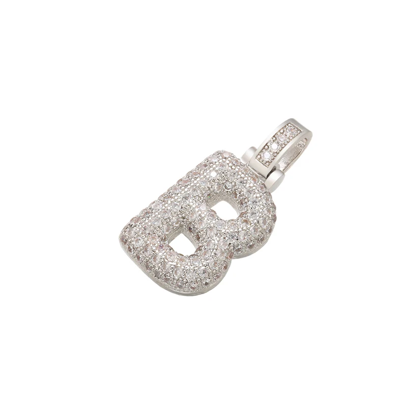 20x29mm Zarter silberfarbener 26-Buchstaben-Anhänger für Frauen, handgefertigtes DIY-Schmuckzubehör für die Herstellung von Halsketten und Ohrringen: VD614 – Detail 6