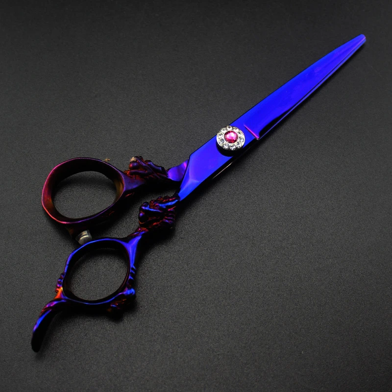 professional Japan 440c 6 '' violet dragon hair cutting scissors haircut thinning barber haircutting shears Hairdresser scissors