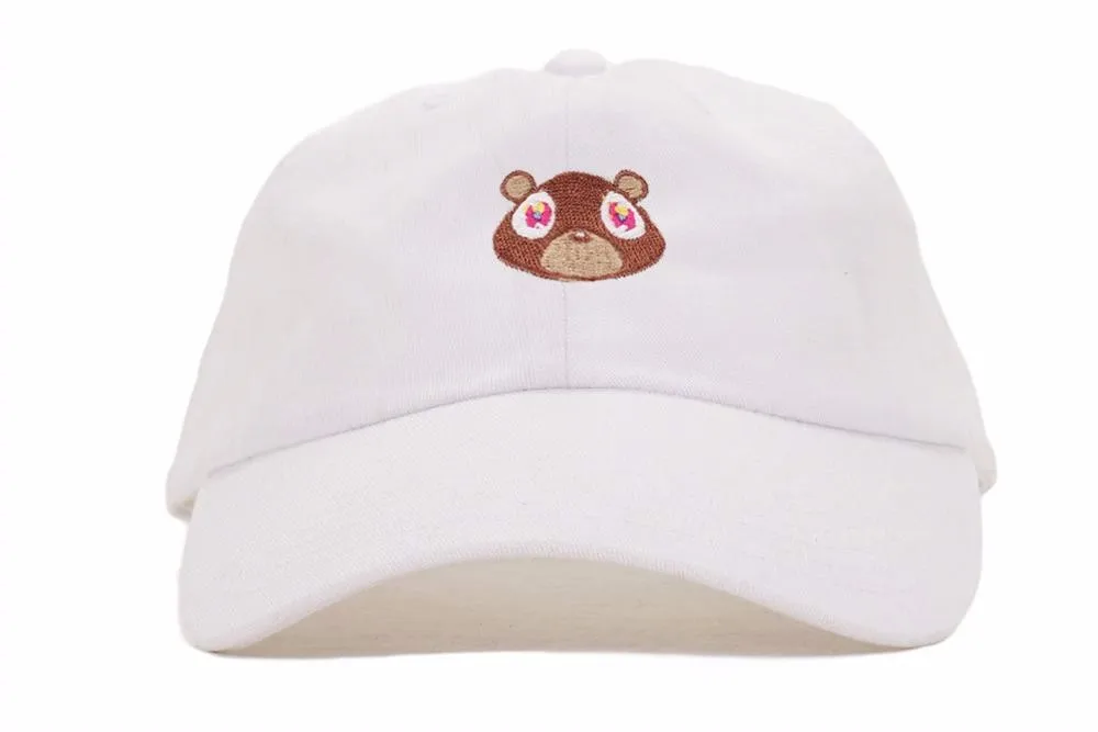 Kanye West Ye-gorra de béisbol bordada con dibujos animados para hombre y mujer, gorro de béisbol con estampado de oso pequeño, 100% algodón,