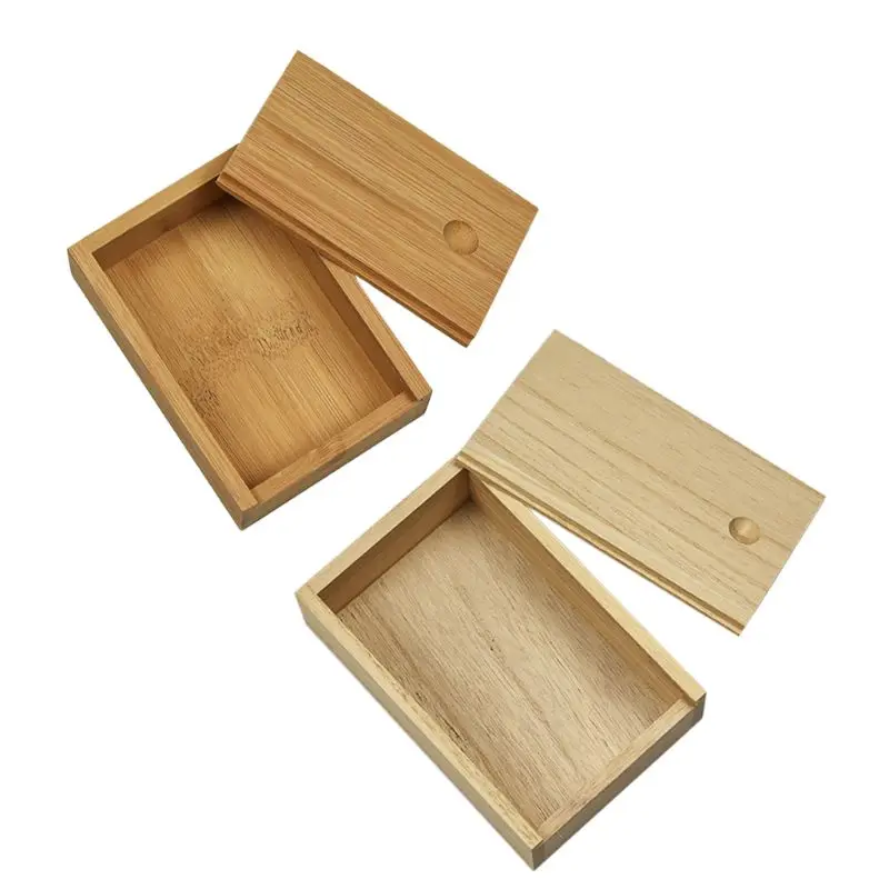 Bamboo Cards Storage Box Desktop Wooden Poker Playing Card Box Case Tarot Box