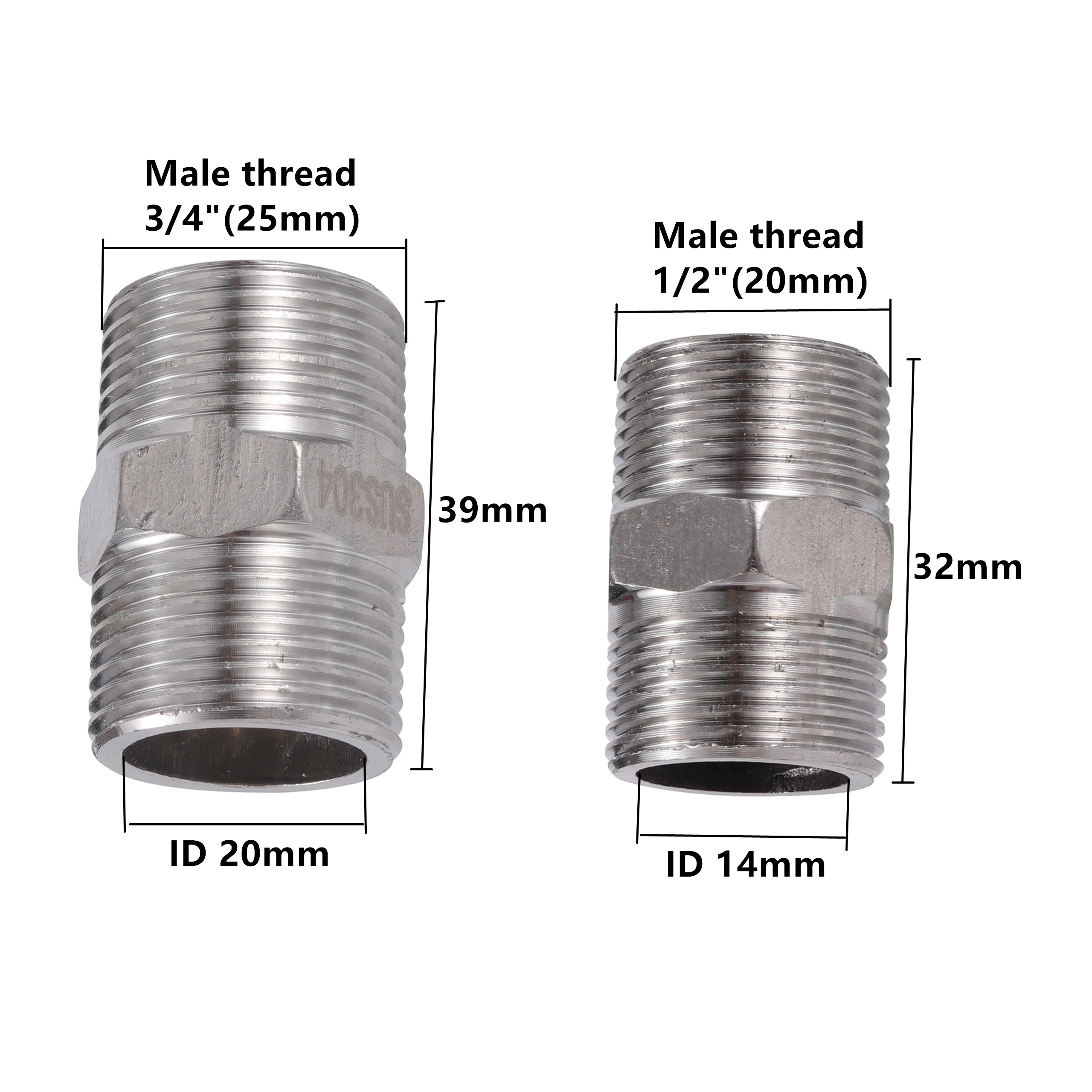 1/2 Inch 3/4 Inch Male Thread Connector Garden Water Connector Thread Pipe Repair Coupling Water Tap Adapter