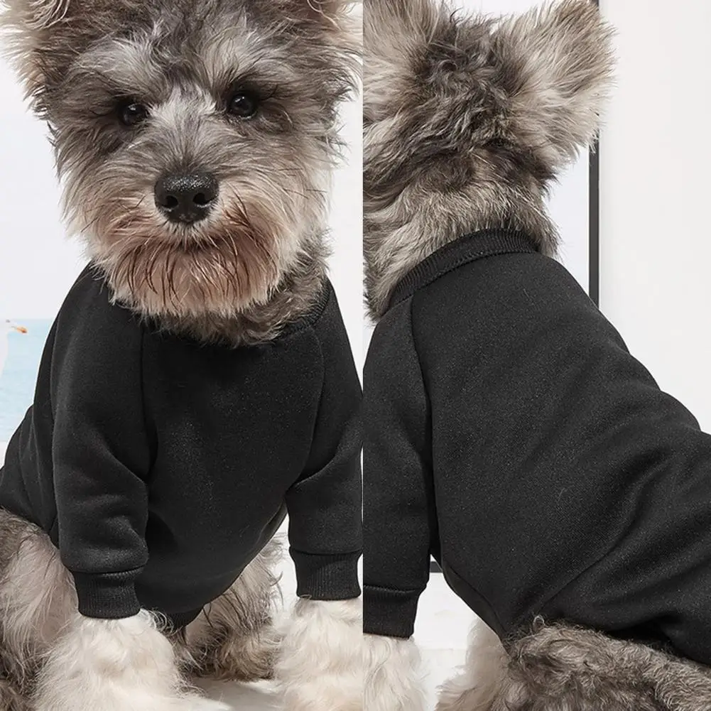 Black  Stylish Dog Warm Knitwear Coat Thinking Puppy Sweater Close-fitting   for Autumn