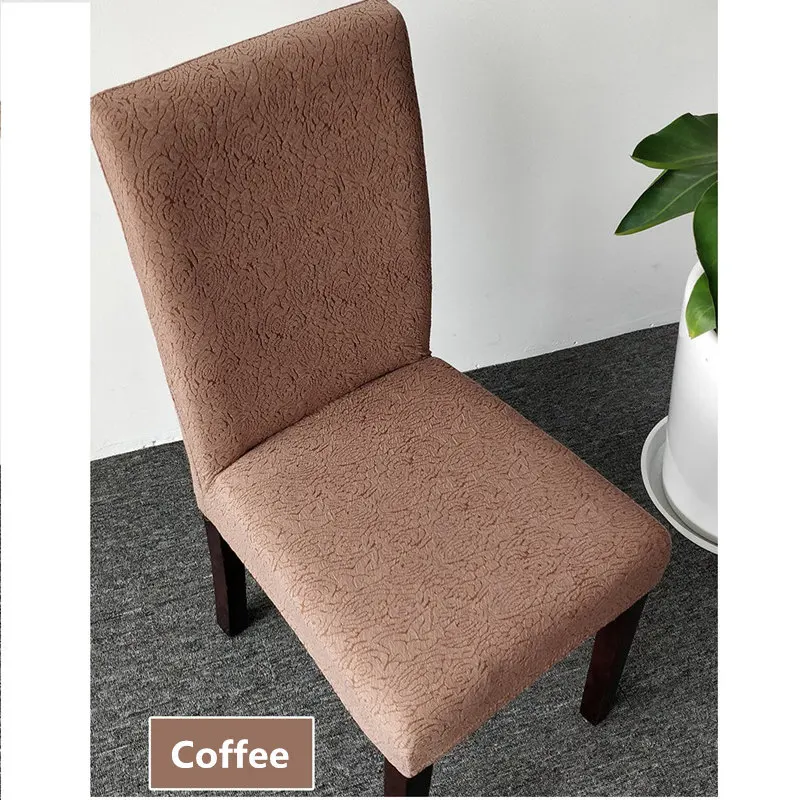 

Europe Knitted Rose Pattern Chair Cover Solid Color Stretch Chair Covers For Dining Anti-dirty Elastic Covers Home Decoration