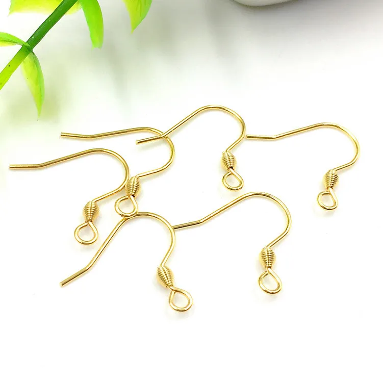 10Pcs/Bag The Latest Fashion Stainless Steel Spring Fish Thread Ear Hook Earrings Accessories