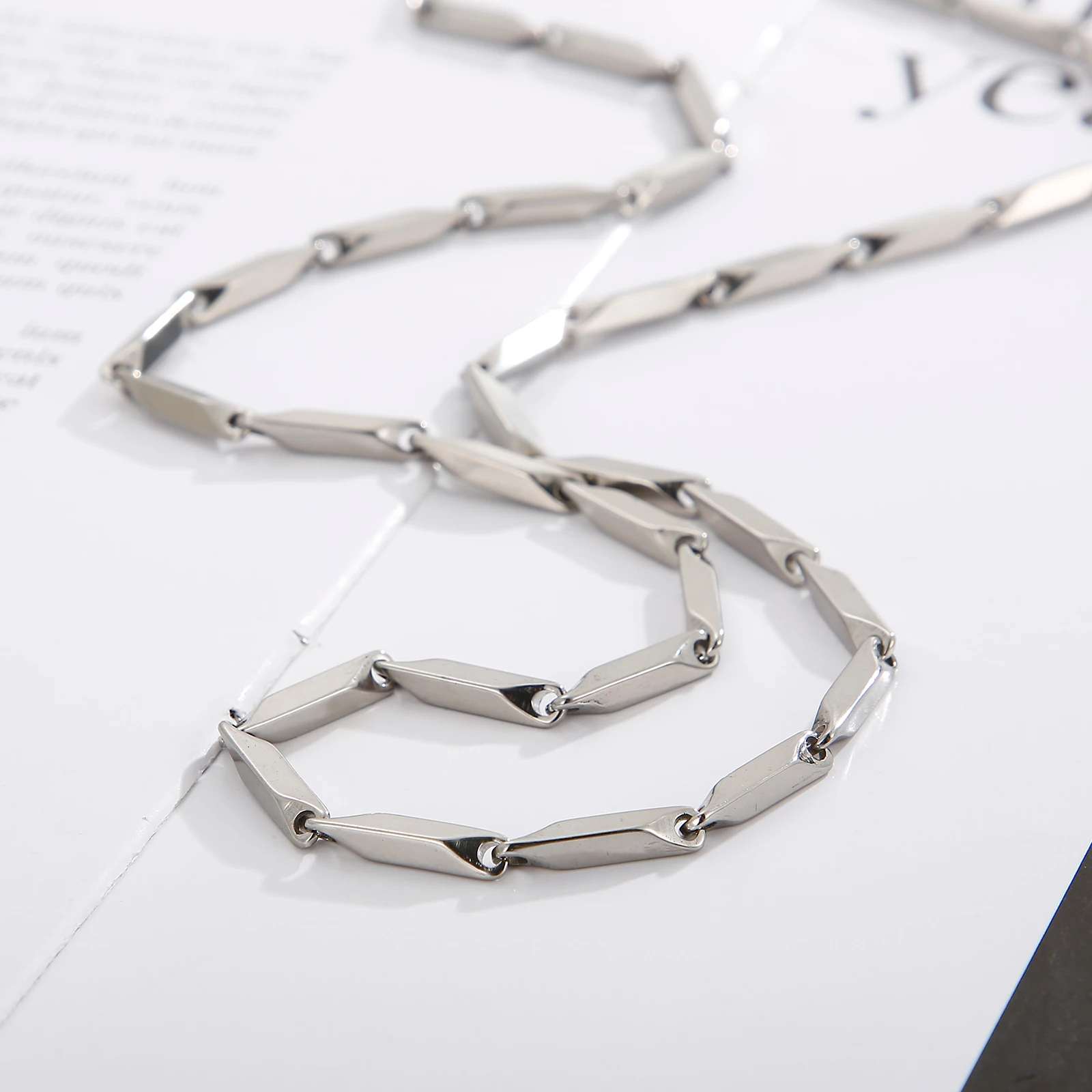 3mm Melon Seed New Twist Gold Color Trendy Chain Necklace Male Stainless Steel Fashion  Jewelry Gifts