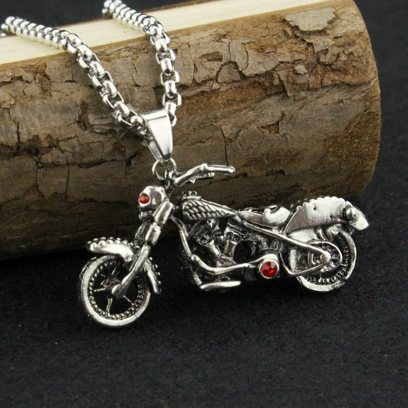 Hot Fashion Motorcycle Pendant Necklace Skeleton Choker Man\'s Charm Vintage Gothic Ghost Rider Pendants Factory Price Jewelry