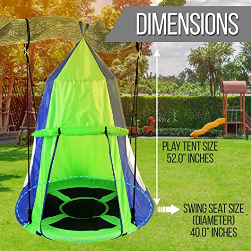 Kids Hanging Chair Tent Swing Hammock Nest Chairs Tree Bedroom Sensory Swing Detachable Play Tent(Swing is not inclueded)