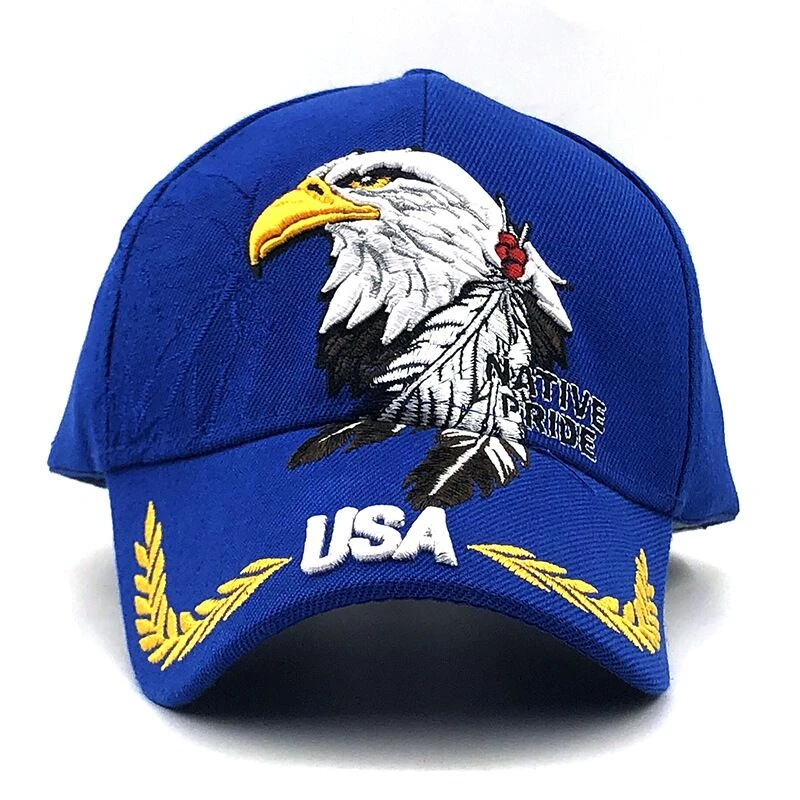 Hot Men\'s Animal Farm Snap Back Trucker Hat Patriotic American Eagle and American Flag Baseball Cap USA 3D Embroidery