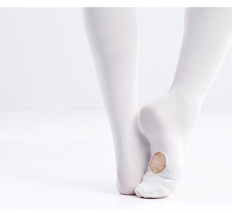 Nieuwe Collectie Professionele Kids Kinderen Meisjes Zachte Microfiber Convertible Witte Panty Kousen Voor Ballet Dans Meisje Panty