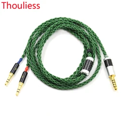 Thouliess HiFi 2x3.5mm Balanced 4.4 2.5mm Silver Plated Headphone Upgrade Cable for Sundara Aventho Focal Elegia t1 t5p D7200