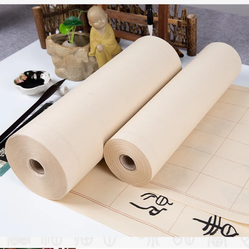 Half Ripe Calligraphy Paper with Grids Thicken Chinese Bamboo Paper Beginner Seal Script Special Chinese Xuan Paper Riisipaperi