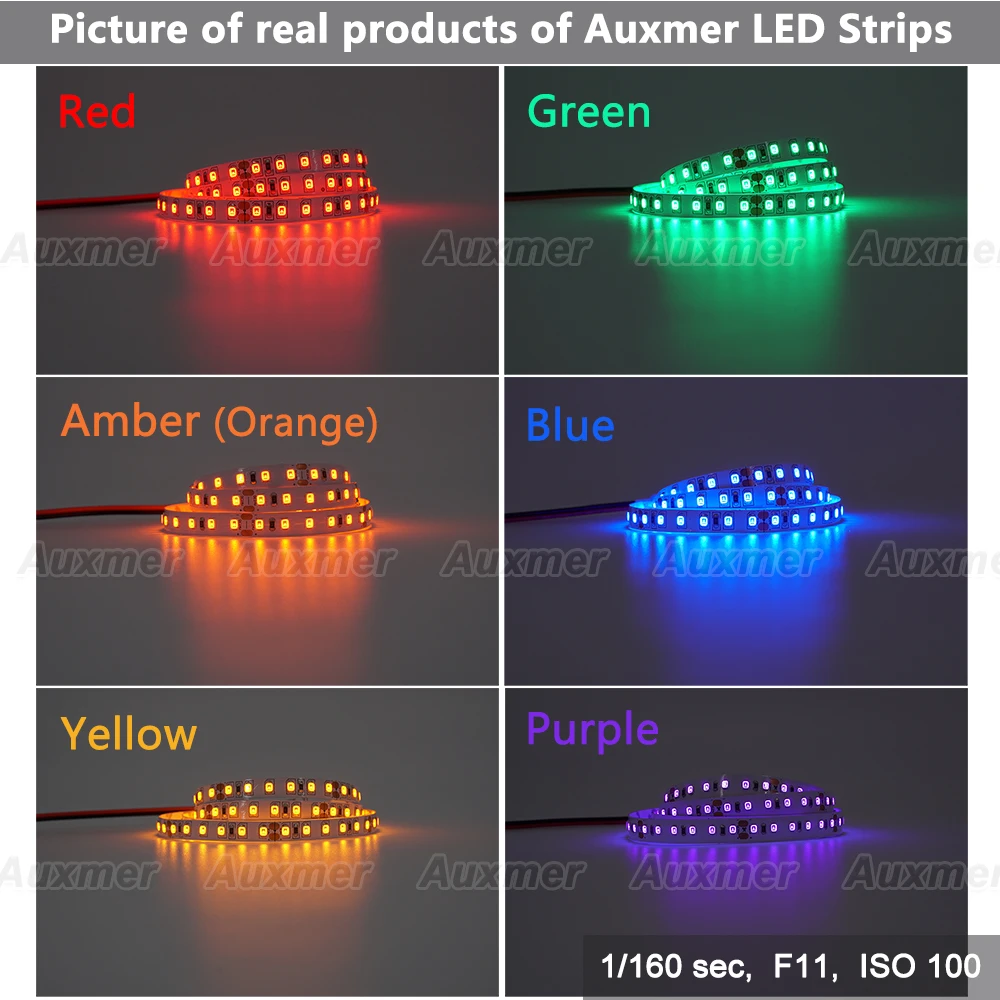 Low Power 2835 60LEDs/m LED Strip Lights ,CRI95/90,IP20,4.8W/m,Led Tape Warm White Red Green Blue Amber Yellow Pink Purple